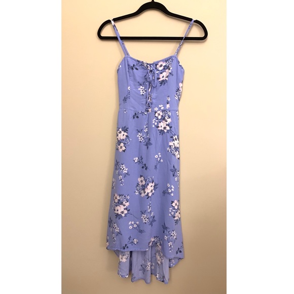Hollister Dresses & Skirts - Blue Floral Hollister Lace Up Midi Dress
